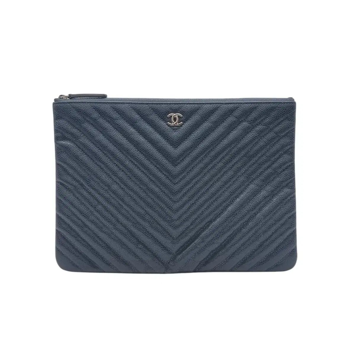 ミディアム Chanel シャネル シェブロン キャビア クラッチ CHB042502