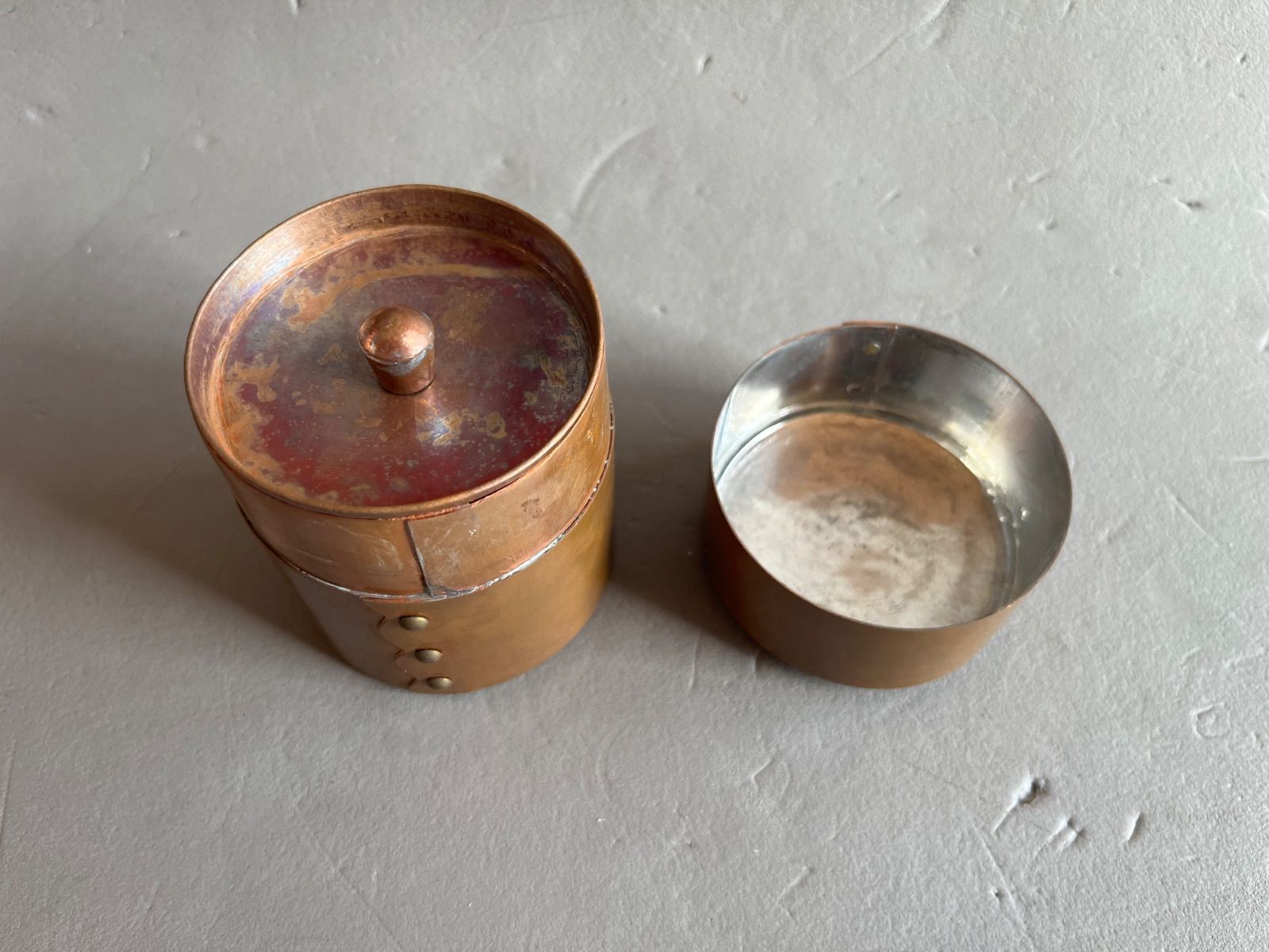 鎚起 銅・錫・銀 茶器 茶筒 工芸品 鍛造 アンティーク - メルカリ