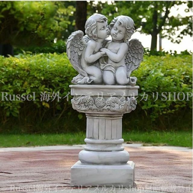 ガーデンオブジェ 天使 ヨーロピアン 園芸 エンジェル アンティーク 置物 庭 特大エンジェル 天使 彫刻 ガーデンオーナメント オブジェ 庭