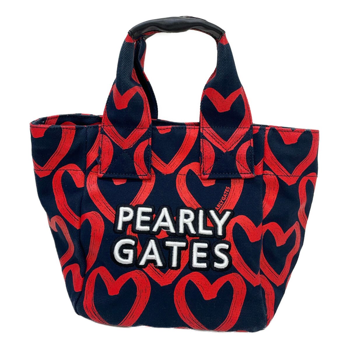 パーリーゲイツ 完売モデル 落書き柄 カートバッグ 中古 パーリーゲイツ PEARLY GATES カートバッグ ネイビー 紺 落書き