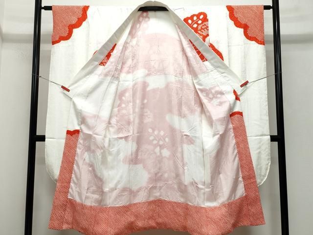 平和屋着物○豪華振袖・長襦袢セット 総絞り 雲取り舞花文 黒地 正絹  