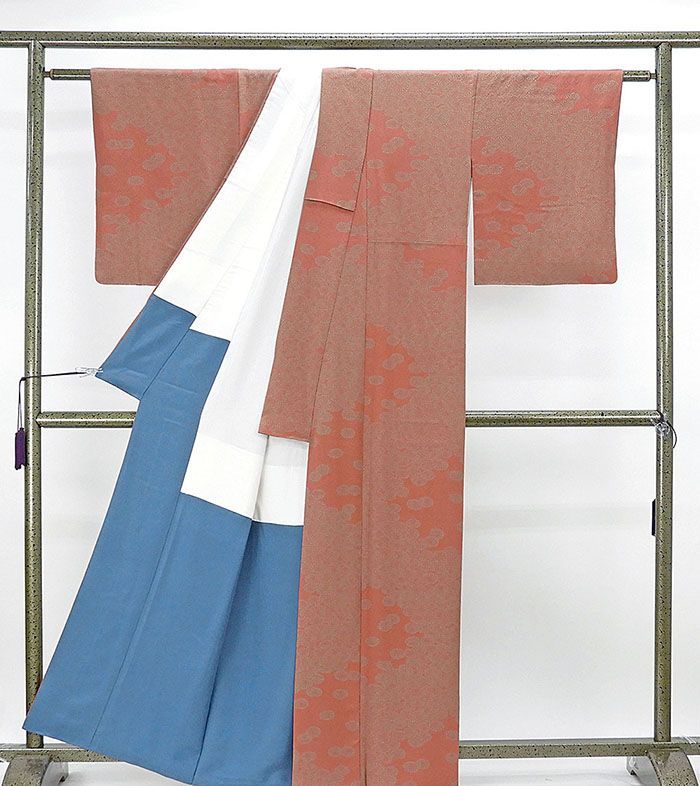 小紋 正絹 辻村寿三郎 ジュサブロー 菊花模様 小紋 リサイクル 着物