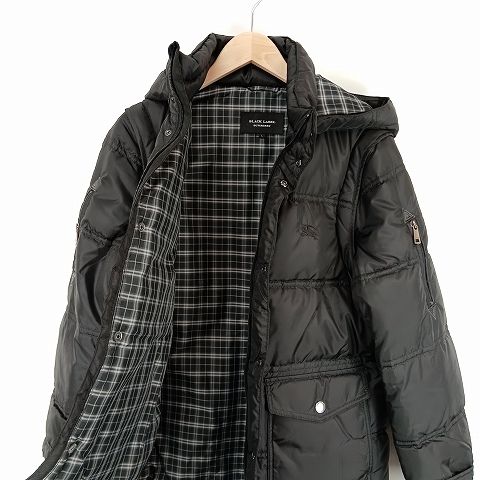 美品 バーバリーブラックレーベル 2way ダウンジャケット LL ホースロゴ バーバリーブラックレーベル BURBERRY BLACK LABEL 2WAY ダウン