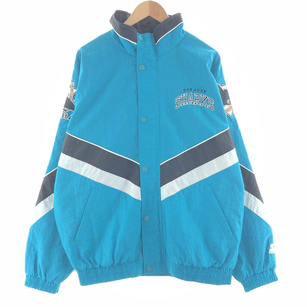 古着 スターター Starter NHL SAN JOSE SHARKS サンノゼシャークス ナイロンジャケット メンズXL/taa001831