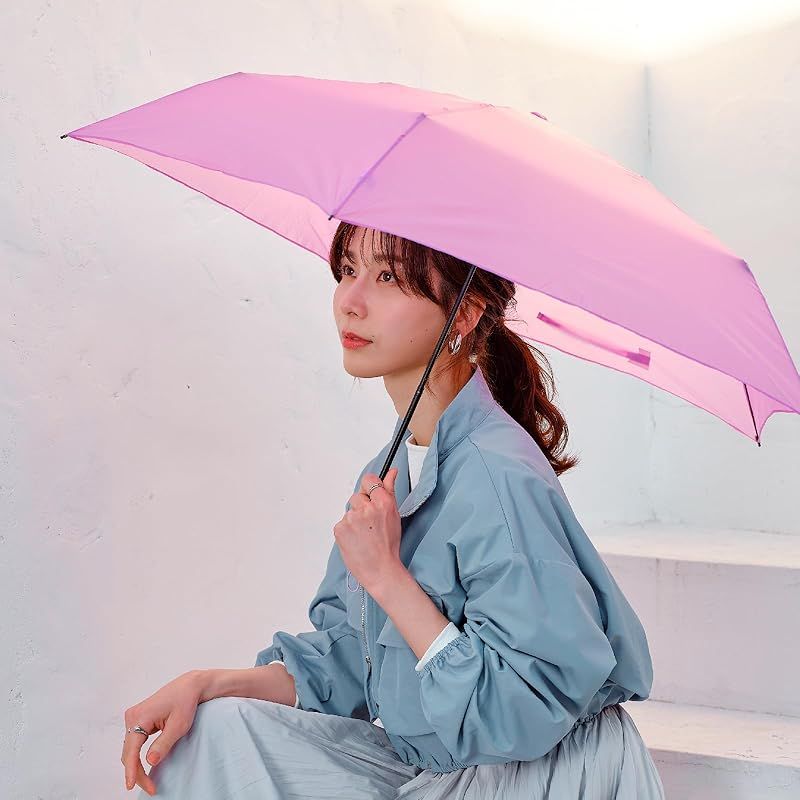 100%新品,得価 マジカルテック 超軽量 65g 折りたたみ傘 手開き 簡単開閉 雨傘 無地 プレーン 直径80cm メンズ レディース 軽い 親骨50cm 10255 レッド 1
