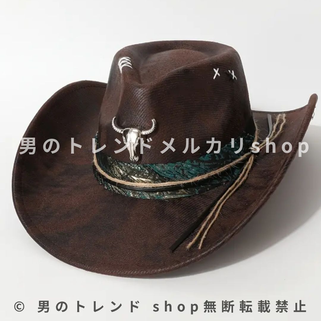 ハット 夏 アウトドア ショッピング おしゃれ 旅行 ウエスタン カウボーイ ハット ガール コスチューム コスプレ キャップ 家庭 装飾 ホーム フェスティバル ギフト 大人 大きい メンズ 黒 遮光 つば広 冬 日除け 大きい ロック 57cm