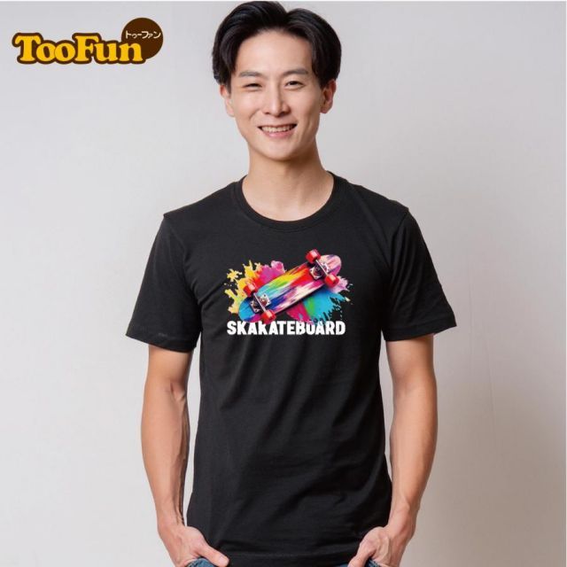[杢グレー/150cmサイズ/バック（背面）]Tシャツ 半袖　スケートボード　スケボー　カラフル　SkateBoard　ストリート　パーク　豊富なカラー　厚手　綿100％