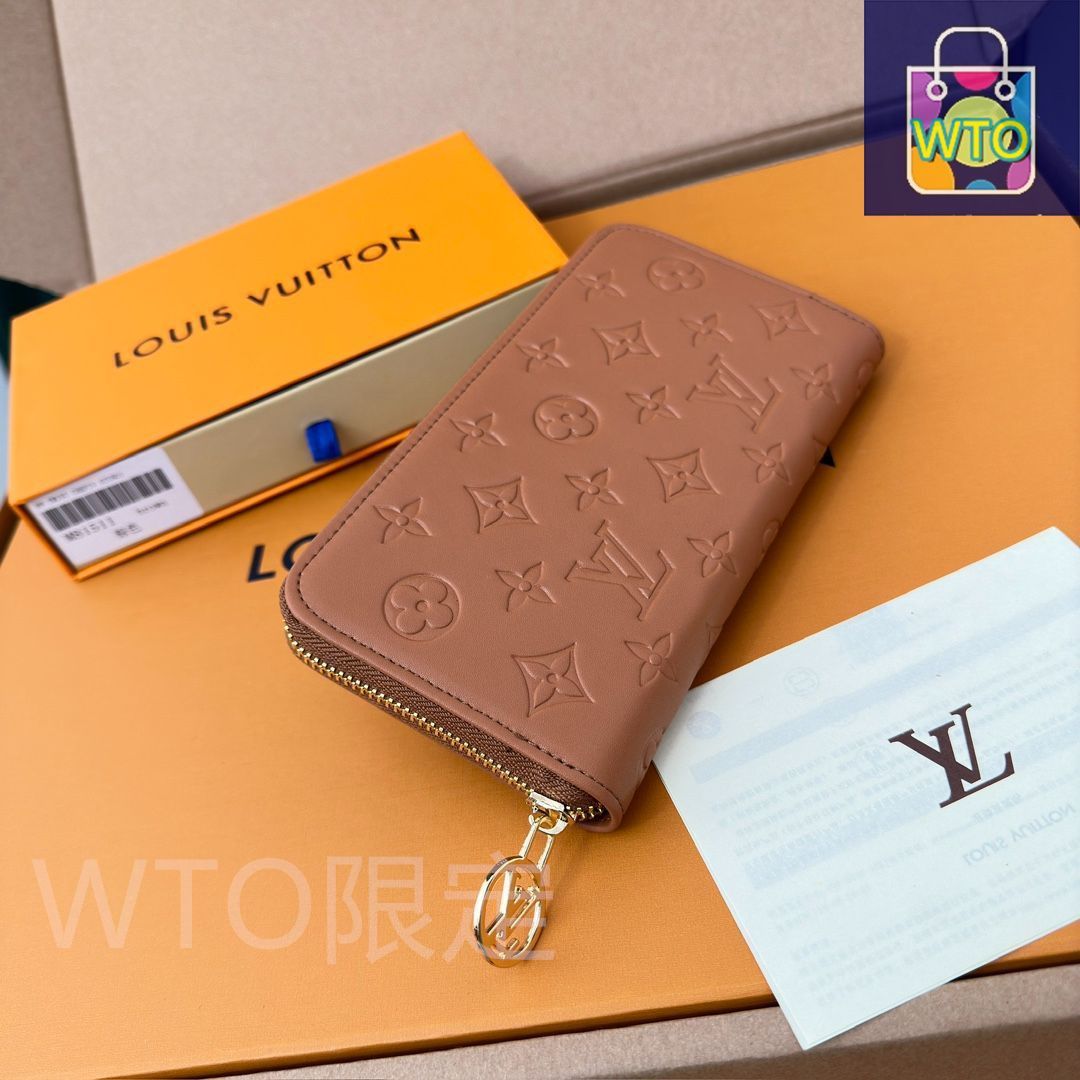 未使用 ルイ・ヴィトン エンボス加工 長財布 美品 ルイヴィトン モノグラム×カーフ ポルトフォイユパラス