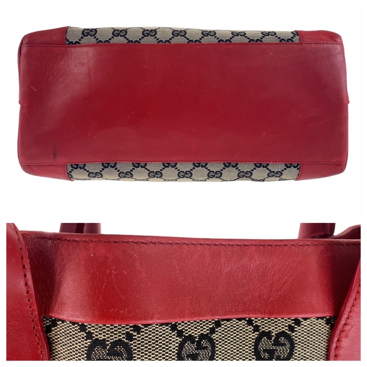 GUCCI グッチ GG柄 レッド グレー GGキャンバス/レザー 002 1121