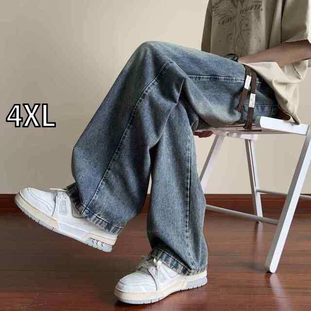 4XL]メンズ ファッション 服 男性用 オシャレ シンプル 大人 [4XL ] メンズ ファッション 服 男性用 オシャレ シンプル 大人 かっこいい 大きいサイズ ストリート 紳士服 ジーンズ 春秋 パンツ アメリカン レトロ マイルド ストレート レッグ ワイド