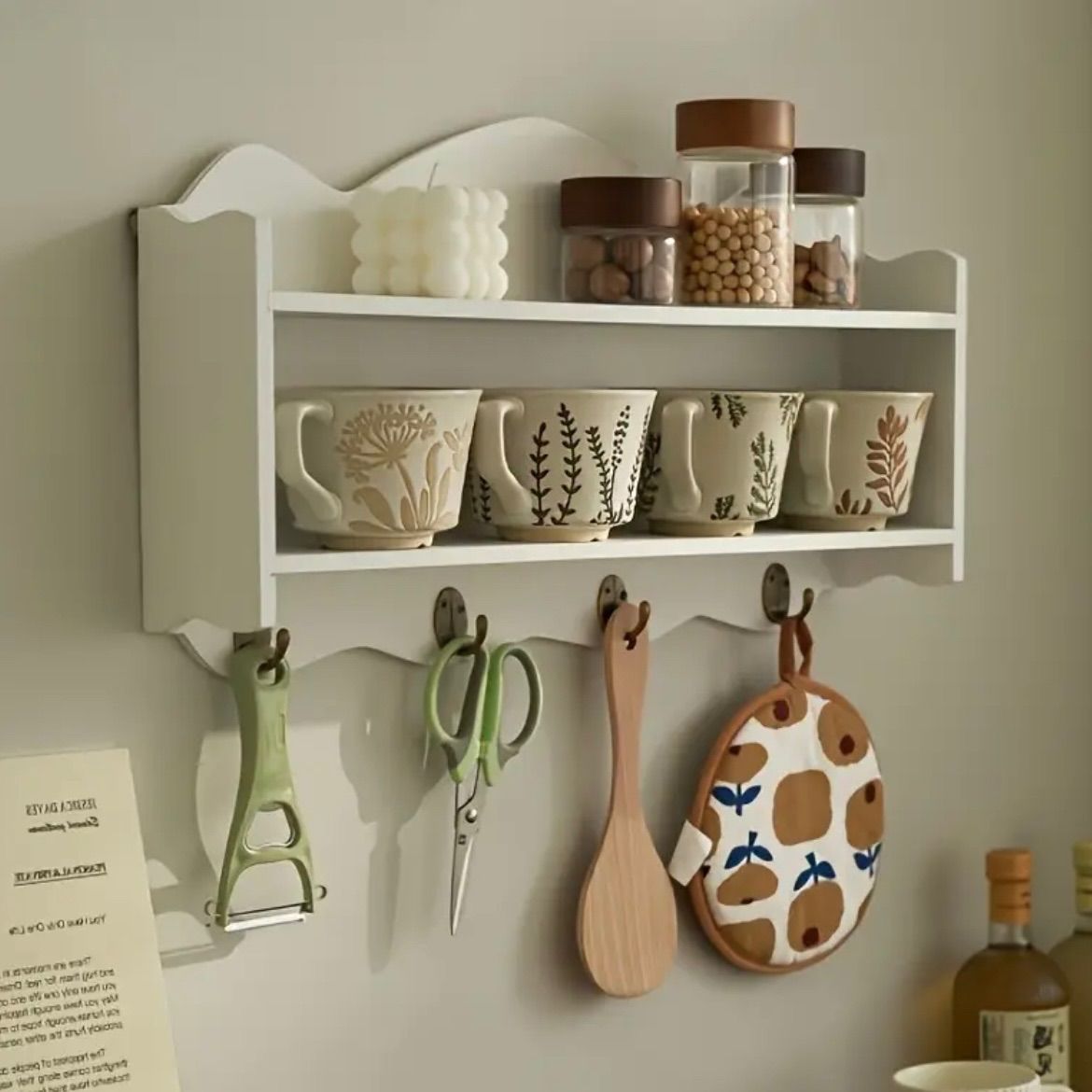 収納棚 木製 壁掛け ドリル不要 ソリッドウッド製 背景装飾棚 リビングルーム ベッドルーム対応 ナチュラルデザイン 壁面設置 クリエイティブ収納 背景壁インテリア 多用途オーガナイザー 飾り棚 コンパクト設計 DIY装飾向け 自然素材 棚 ナチュラル