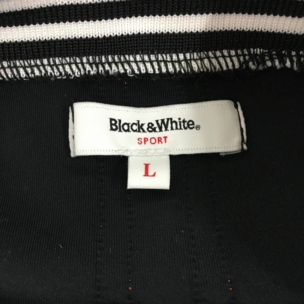 【新品未使用タグ付き】Black&white ゴルフ服　レディース服ワンピースL 超美品】ブラックアンドホワイト ハイネックワンピース 黒×白