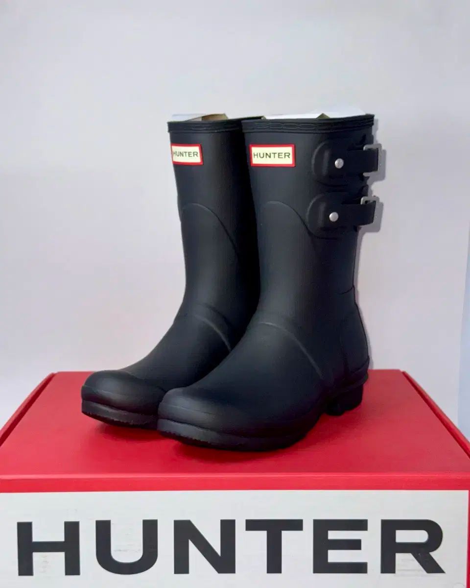 【未使用】HUNTER ショートレインブーツ　バックル付 HUNTER(ハンター) オリジナル バックル ショート レインブーツ