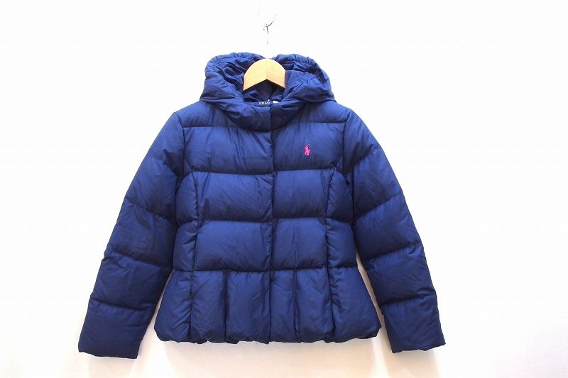219522 POLO RALPH LAUREN ラルフローレン キッズ 女の子用 ワンポイント ダウンジャケット Lサイズ 12-14 子供服