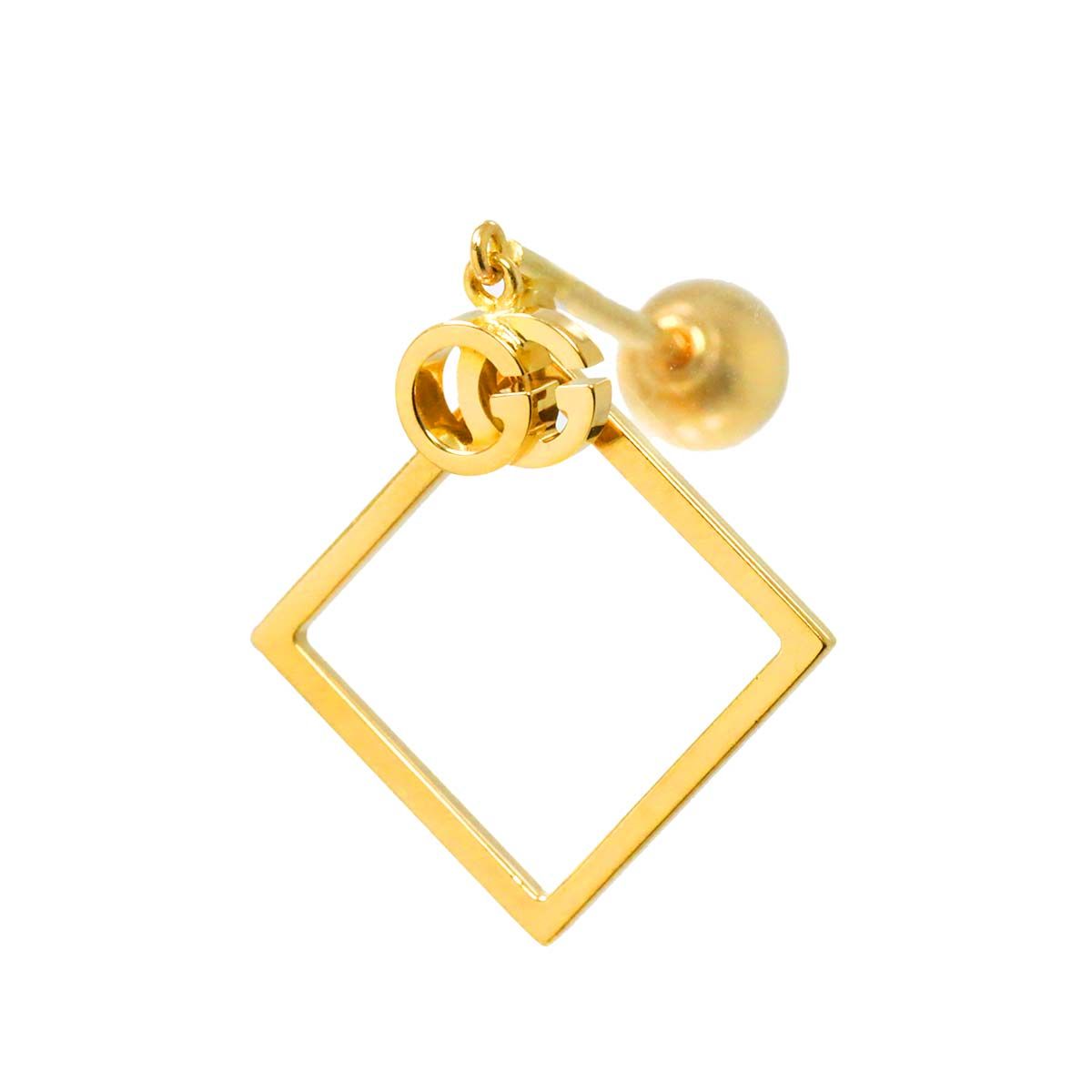 グッチ GUCCI GG ロゴ ピアス K18 YG イエローゴールド 750 片耳