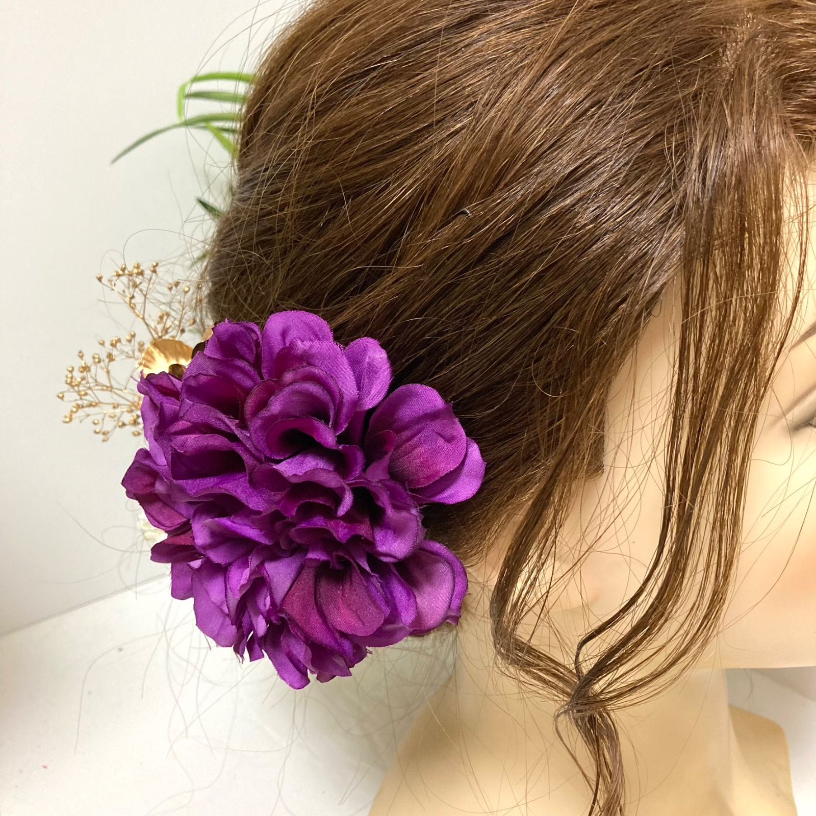 髪飾り 紫 パープル 箱付き - ヘアアクセサリー