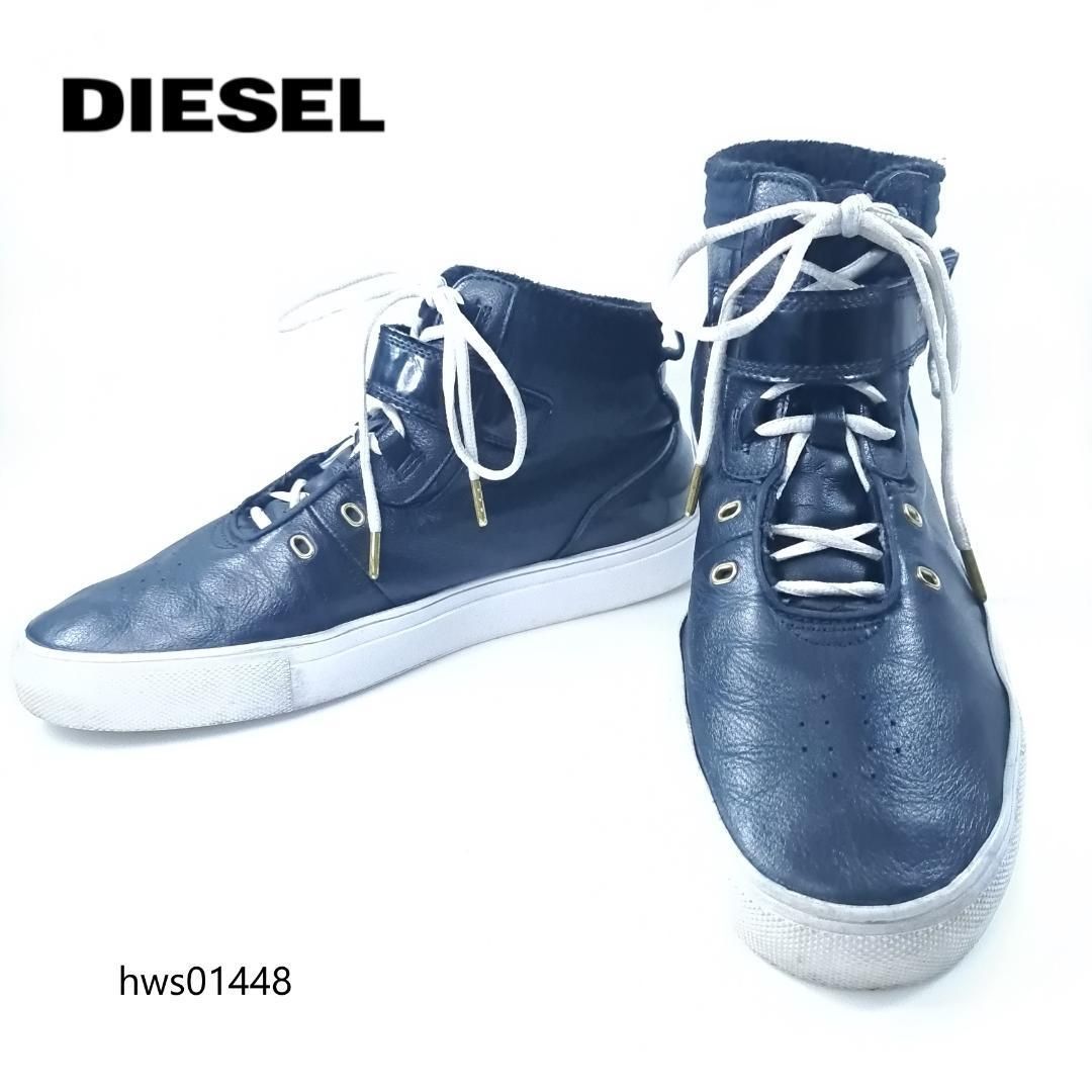 2足まとめて DIESEL ハイカットスニーカー 27cm DIESEL ディーゼル ハイカットスニーカー 靴 メンズ B品 訳あり