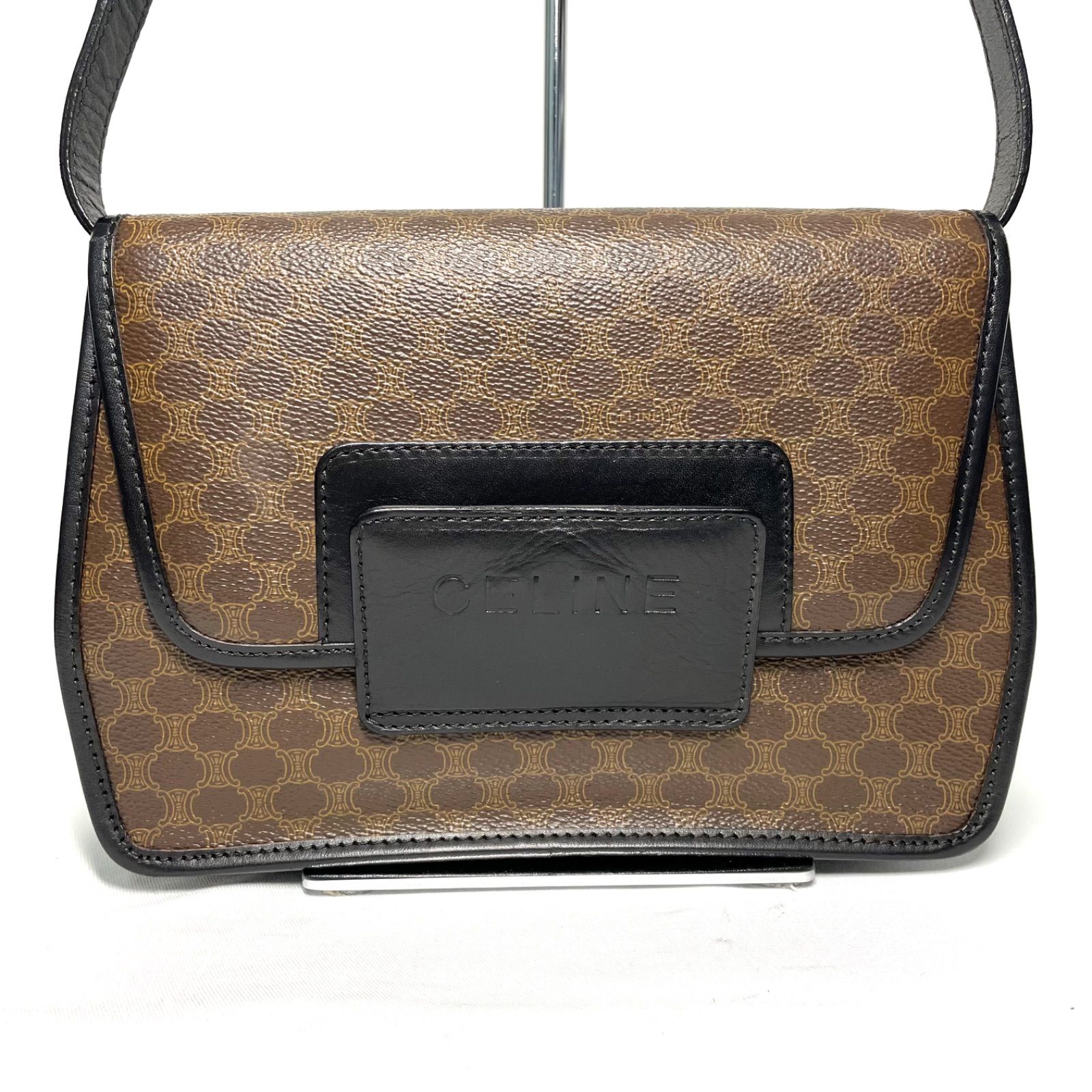 Celine セリーヌ ショルダーバッグ マカダム ブラウン系 CELINE セリーヌ マカダム ショルダーバッグ ブラウン