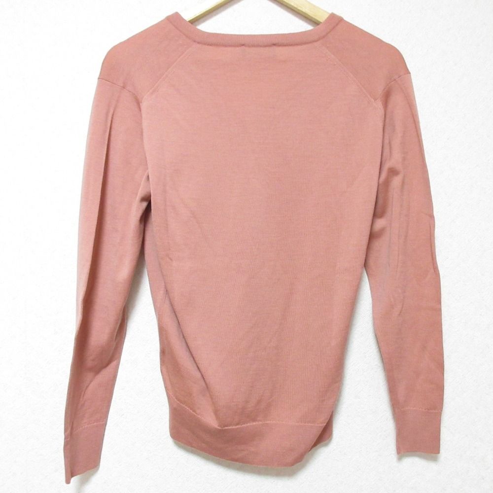 JOHN SMEDLEY - 美品 JOHN SMEDLEY ジョンスメドレー 英国製 エクストラファインメリノウール Vネック ニット カットソー セーター S ピンク レディース 古着 中古 USED 美品 JOHN SMEDLEY ジョンスメドレー 英国製 エクストラファイン