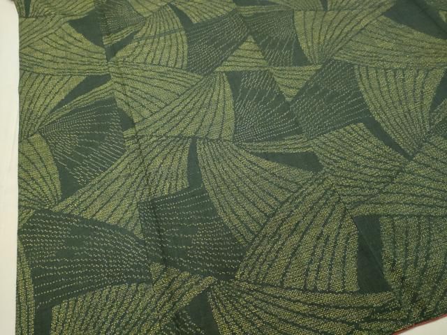 平和屋着物○本場結城紬 重要無形文化財 100亀甲 総詰め 抽象文様 正絹  