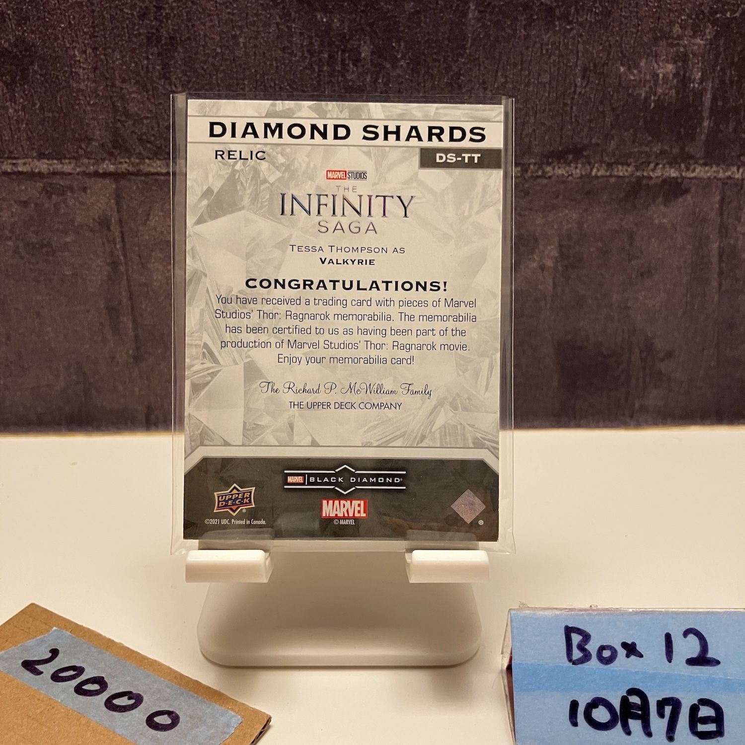 今買う来る。 2021 Upper Deck Diamond Shards Tessa Thompson As Valkyrie Marvel Studios The Infinity Saga Thor Ragnarok Relic ジャージ カード