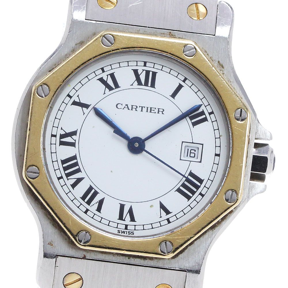 カルティエ CARTIER サントスオクタゴンLM デイト 型番不明 自動巻き ボーイズ_846179 - メルカリ