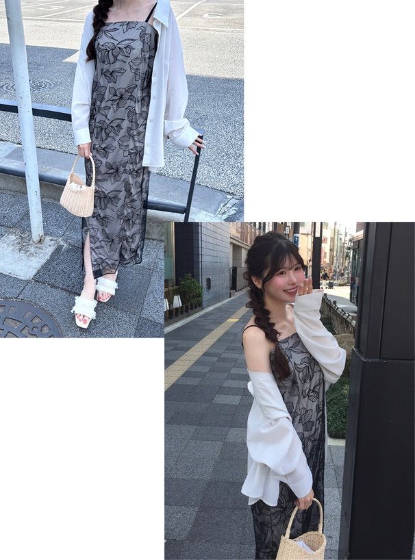 新品tu1512] 3点セット2Wayチュール花柄セパレート浴衣 - メルカリ