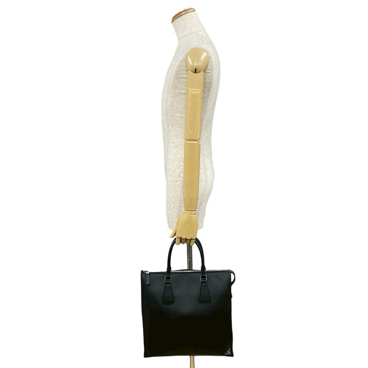 極 美品 希少品 PRADA プラダ ロゴ 金具 サフィアーノ レザー 本革