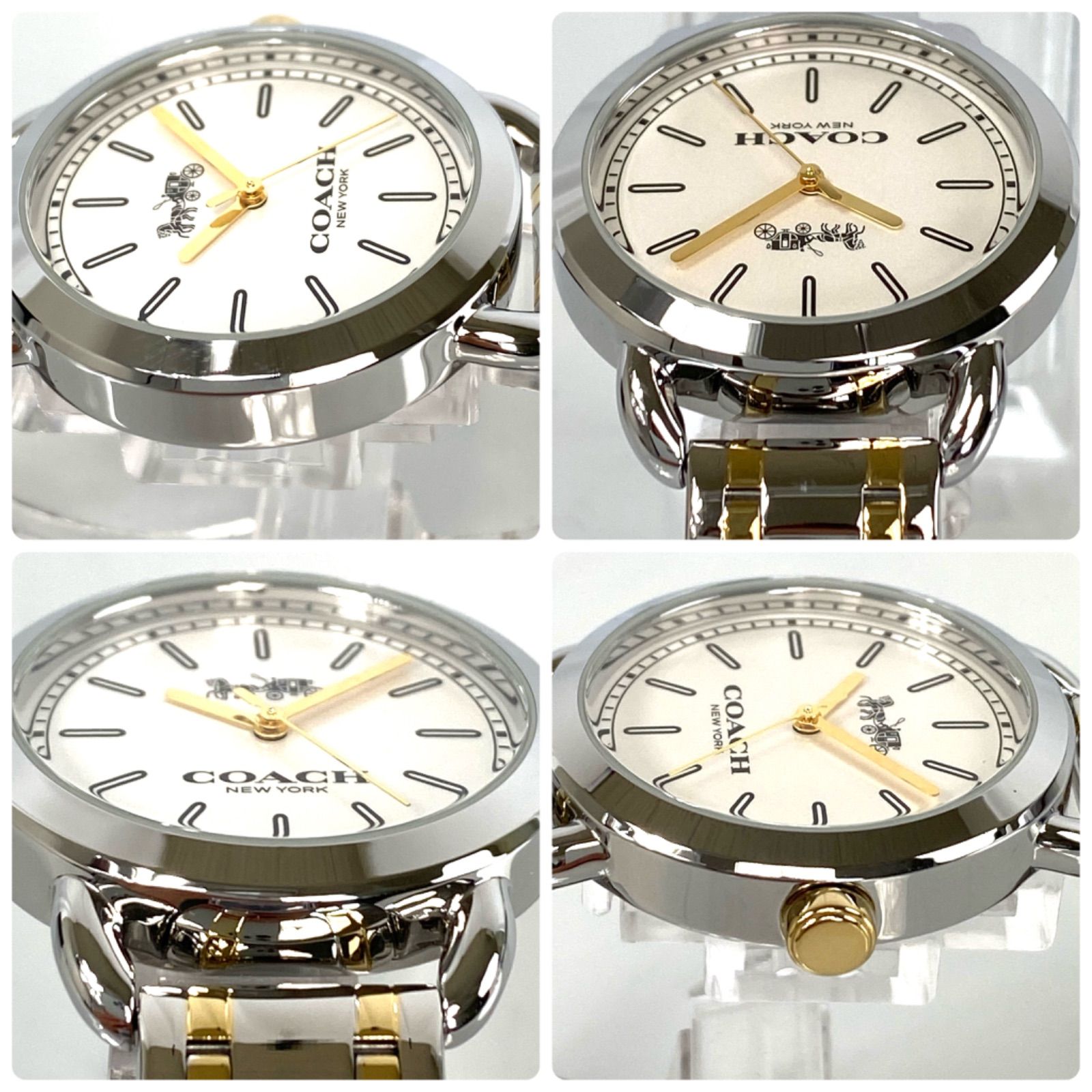 美品】コーチ COACH CA.105.7.95.1207 クォーツ 白 電池交換