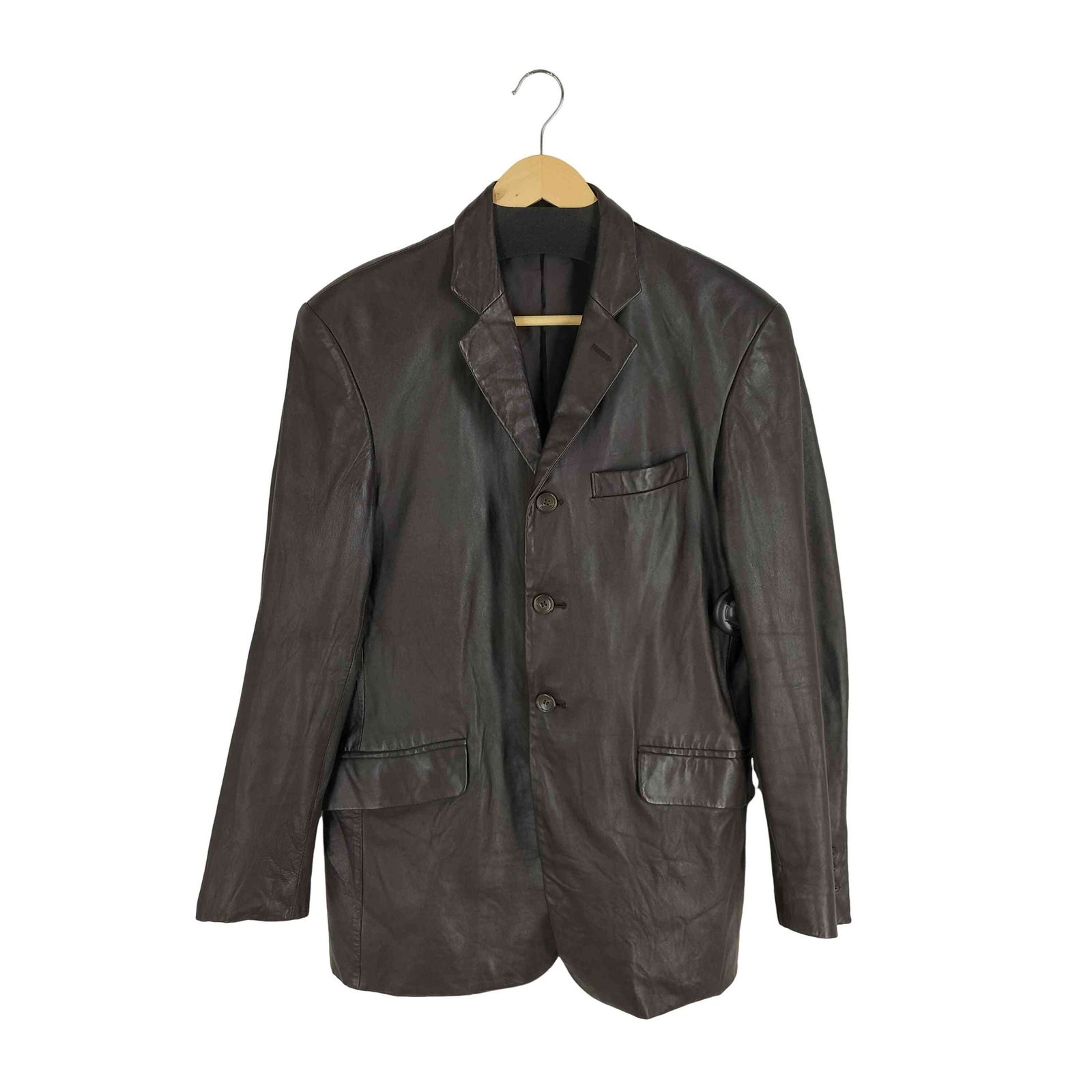 ヨウジヤマモトダーバン アール Yohji Yamamoto DURBAN A.A.R 羊革 ラムレザー 3B レザー テーラードジャケット メンズ JPN：M 