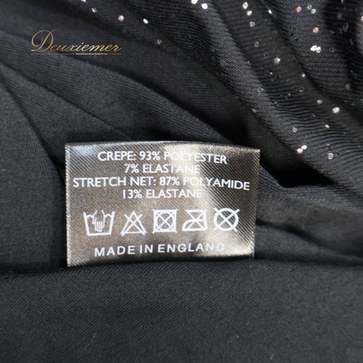 全品本物! 社交ダンス 衣装 クリスアン chrisanne ワンピース ドレス パーティ イングランド製 伸縮 黒 ラメ ブラック系 S スカート ラメ入り 華やか デザイン 伸縮性 女性用 ダンス 衣装 ブラック パーティー ドレス イングランド製 おしゃれ