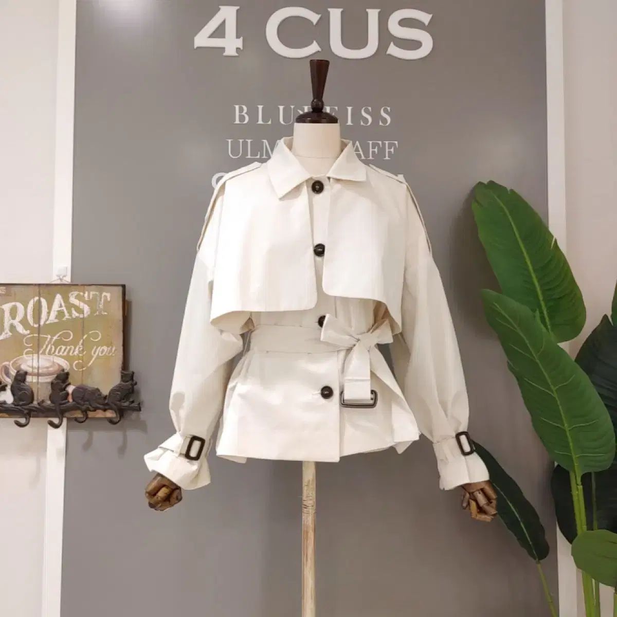 ベルト付き トレンチ ショート ジャケット SIROKUMA-CORPORATION_COM