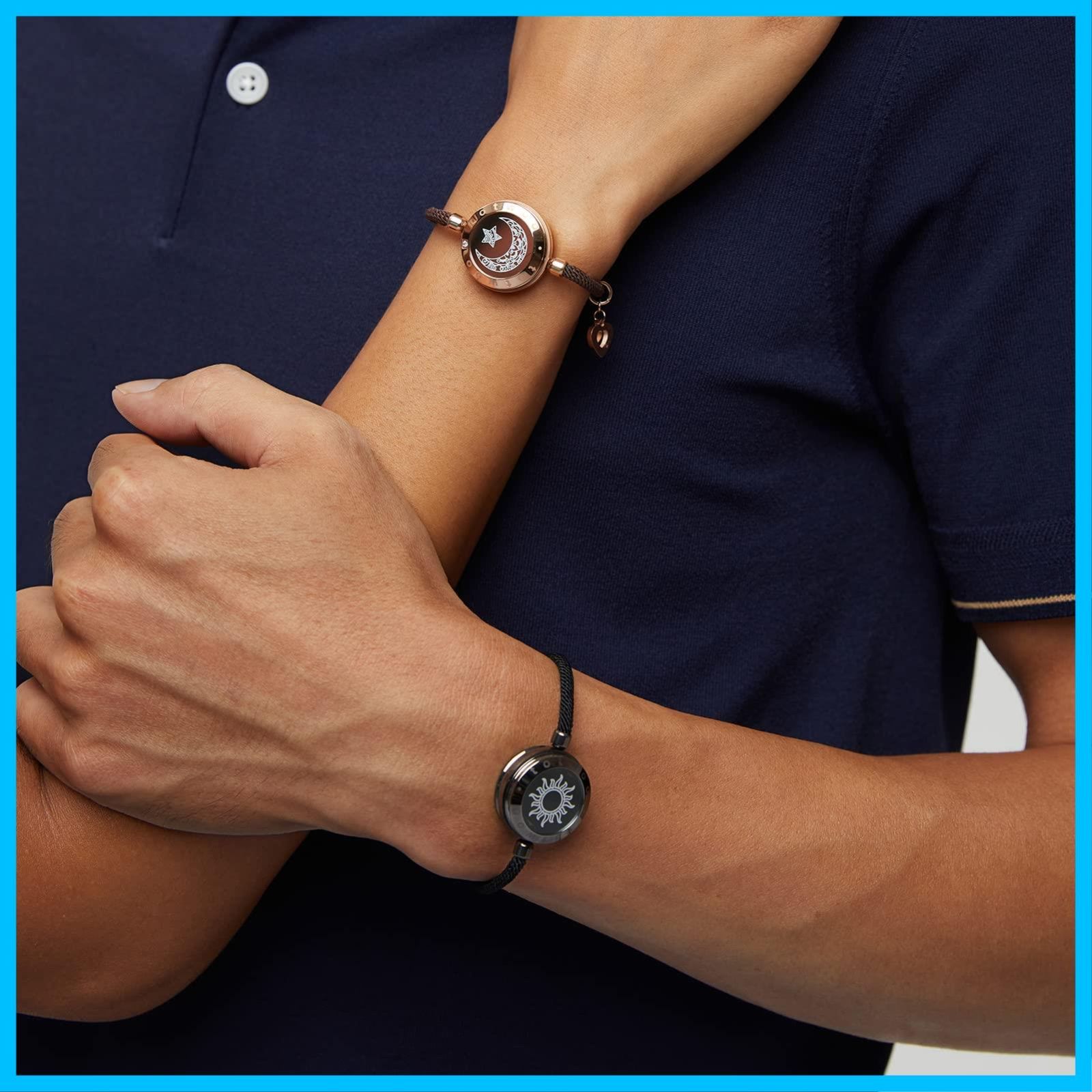 記念日 ギフト カップル 振動通知 スマートブレスレット ステンレス 愛を伝える 遠距離タッチペアブレスレット TOTWOO