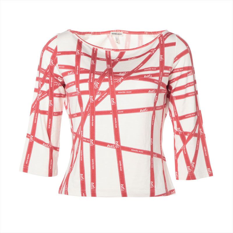 HERMES エルメス 長袖Ｔシャツ L リボンタイ マルジェラ期 レーヨン