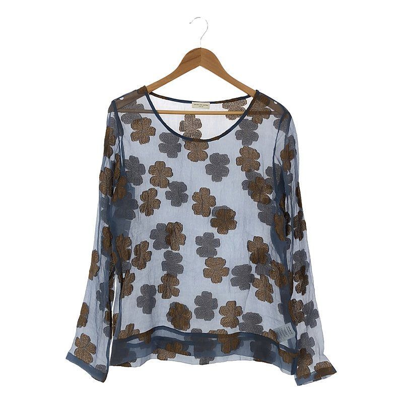 【美品】  DRIES VAN NOTEN / ドリスヴァンノッテン | 2024SS | CARLOTTA 8171 フラワー シアーシャツ | 38 | ライトブルー/ベージュ | レディース DRIES VAN NOTEN / ドリスヴァンノッテン | 2024SS | CARLOTTA 8171