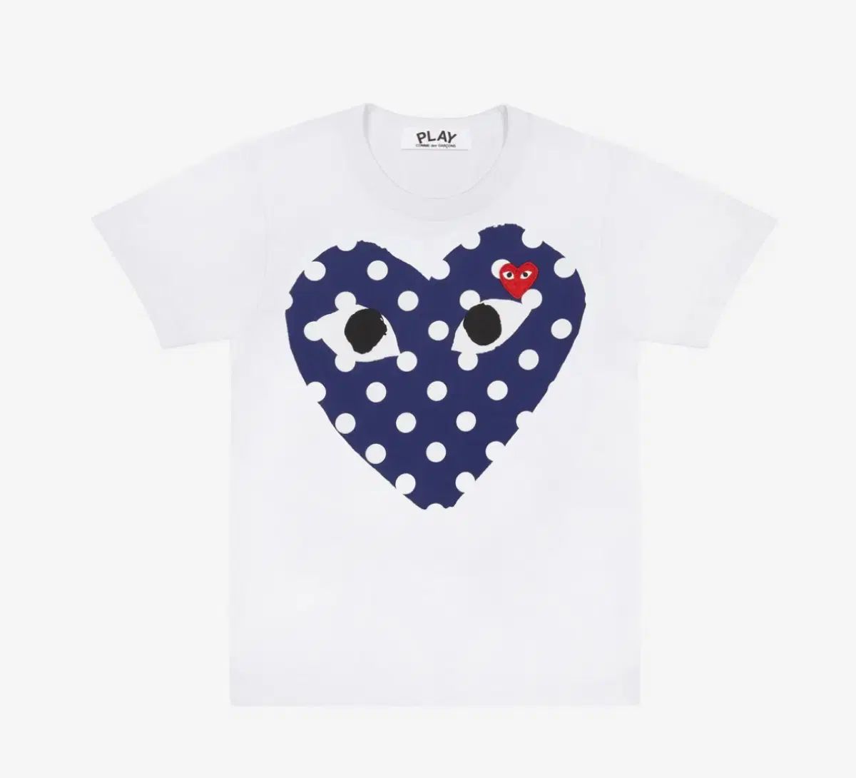 COMME des GARCONS コム デ ギャルソン 赤 ハート 設計図 水玉模様 Tシャツ