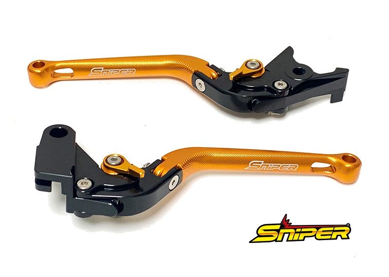 YZF-R25/YZF-R3 MT-25/MT-03 6段階アジャスター 可倒式 クラッチレバー＆ブレーキレバーセット 金 SNIPER スナイパー SP0109GD