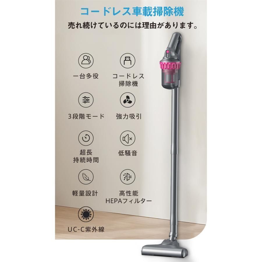 掃除機 4WAY強力吸引 コードレス スティッククリーナー強力吸引 軽量 充電式 掃除機 ハンディークリーナー コードレス 強力 吸引力 充電式