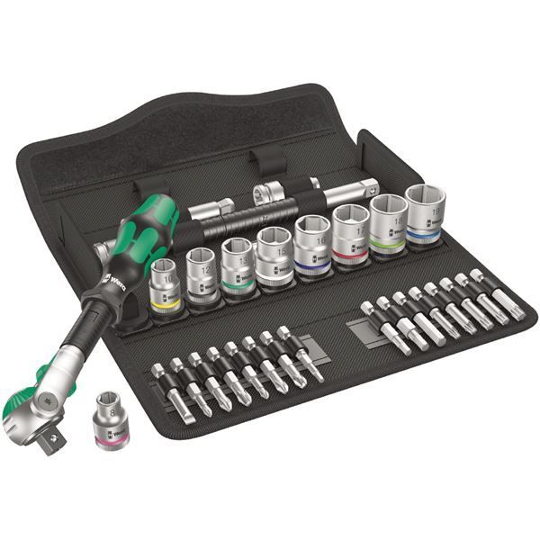 WERA ヴェラ 差込角3|8DR 29点組 ZYKLOP ソケットレンチ セット 004046 工具 ツール DIY 作業工具 道具 レンチ