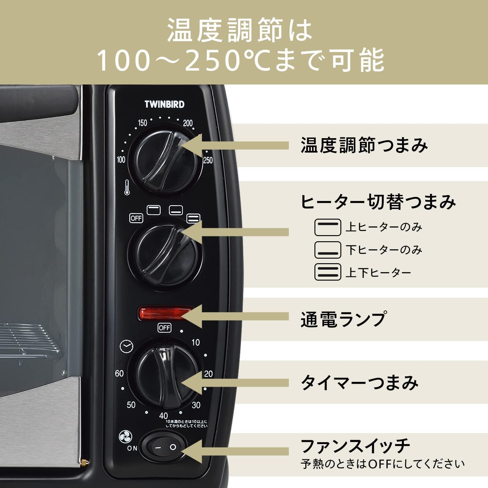 ツインバード 燕三条 オーブン コンベクションオーブン ノンフライ 温度調節 ヒーター切替 取っ手 天板 ワイヤーラック ピザプレート くず受け  レシピブック付属 【メーカー1年】ホワイト TS-4119W - メルカリ