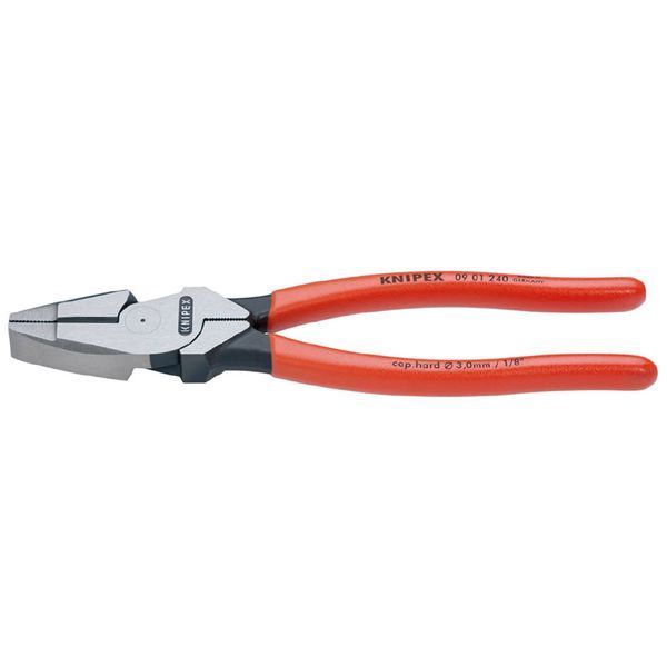 KNIPEX クニペックス 架線工事用強力ペンチ プラスチックコーティング サイズ55×17×240mm パック入 0901-240SB