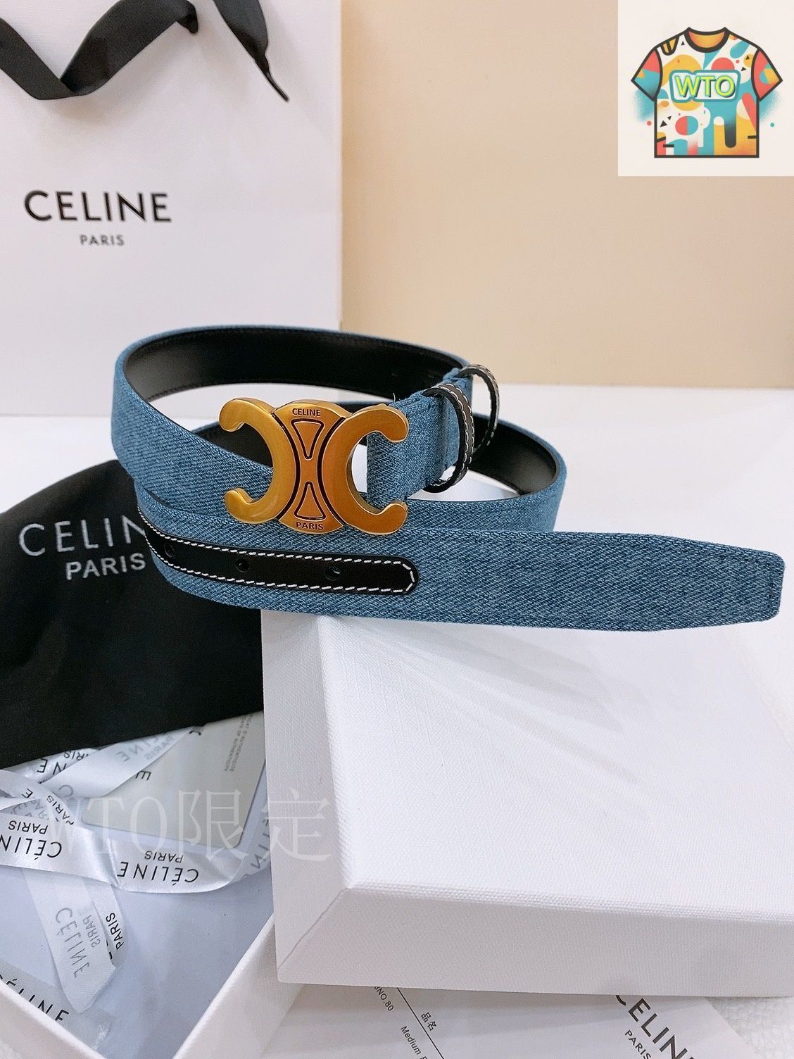 CELINE デニムベルト ロゴポーチ付き 今日特価】Celine セリーヌ 24 中号 デニムベルト-2 - メルカリ