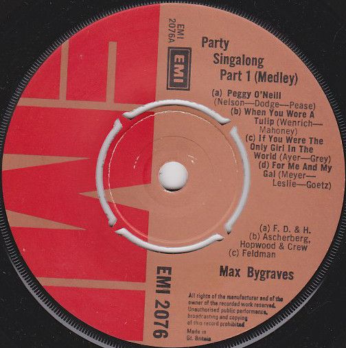英7” Max Bygraves Party Singalong EMI2076 EMI /00080 - メルカリ
