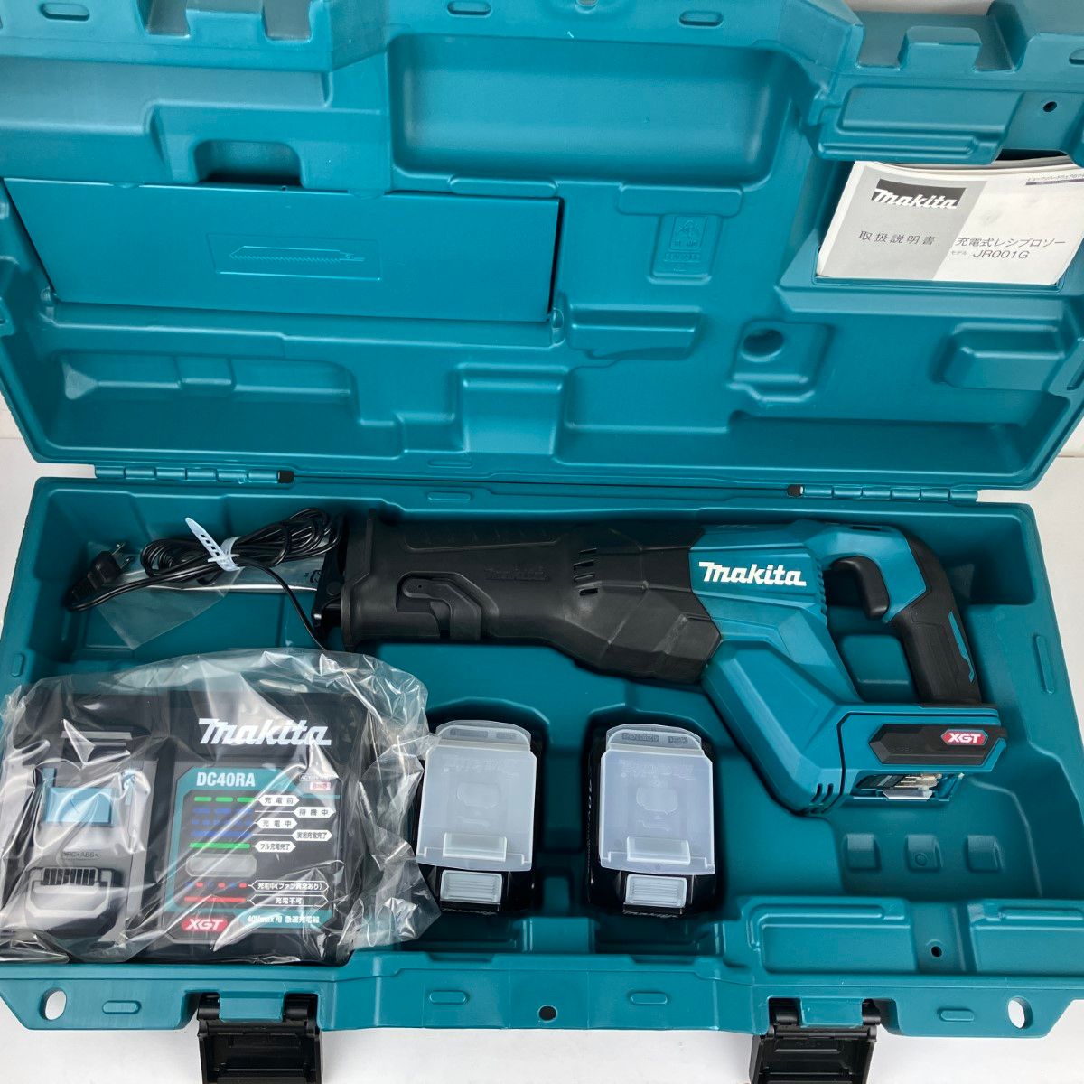 ЗЗMAKITA マキタ 40v 充電式レシプロソー バッテリーx2 充電器 ケース付 JR001GRDX ブルー