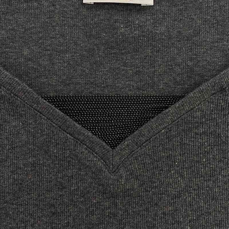 関税込*ブルネロクチネリ モニーレ付き Vネックカットソー ブルネロクチネリ BRUNELLO CUCINELLI モニーレ付き Vネック