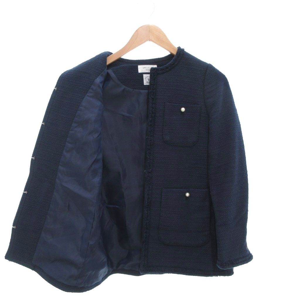 【未使用タグ付】OPAQUE.CLIP コットンツイードミドルジャケット OPAQUE.CLIP｜《通勤・セレモニー対応》コットンツイードミドル