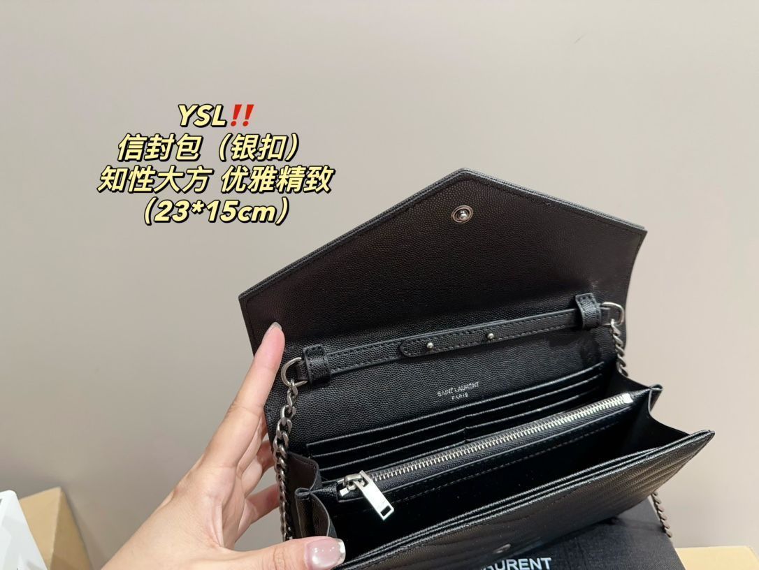 サンローラン ルルトイバッグ ショルダーバッグ サンローラン YSL封筒バッグ（シルバーバックルショルダーバッグ