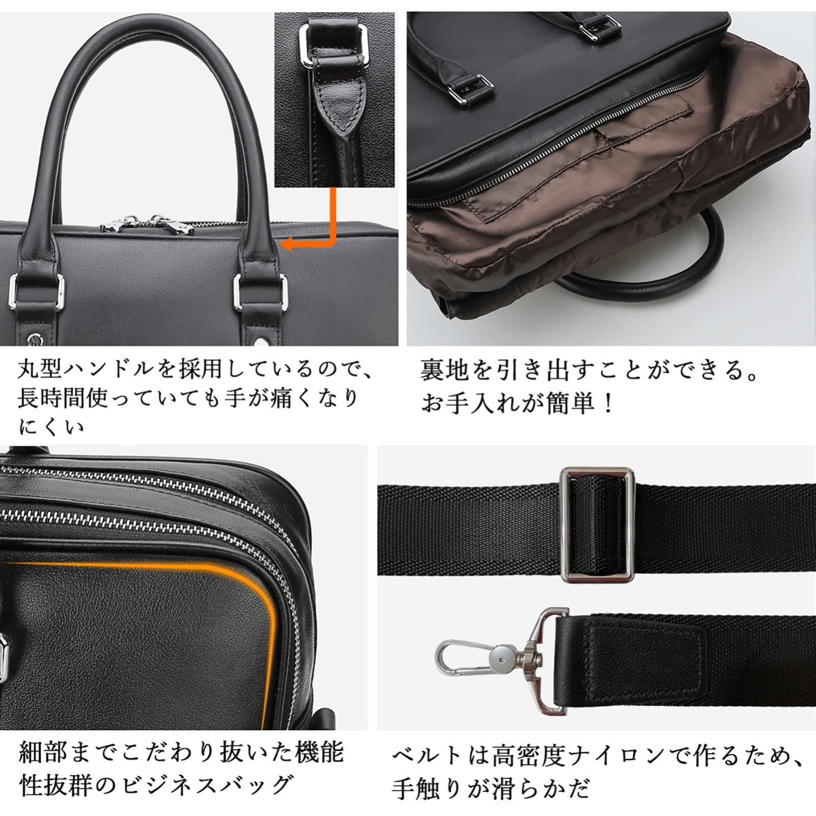 Ariga ビジネスバッグ メンズ 本革 牛革 2way a4対応 大容量 レザ