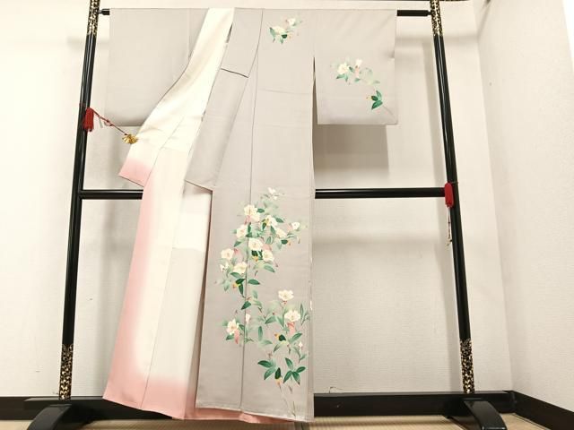 平和屋着物○訪問着 友禅 草花文 正絹 逸品 AAAY6580zg