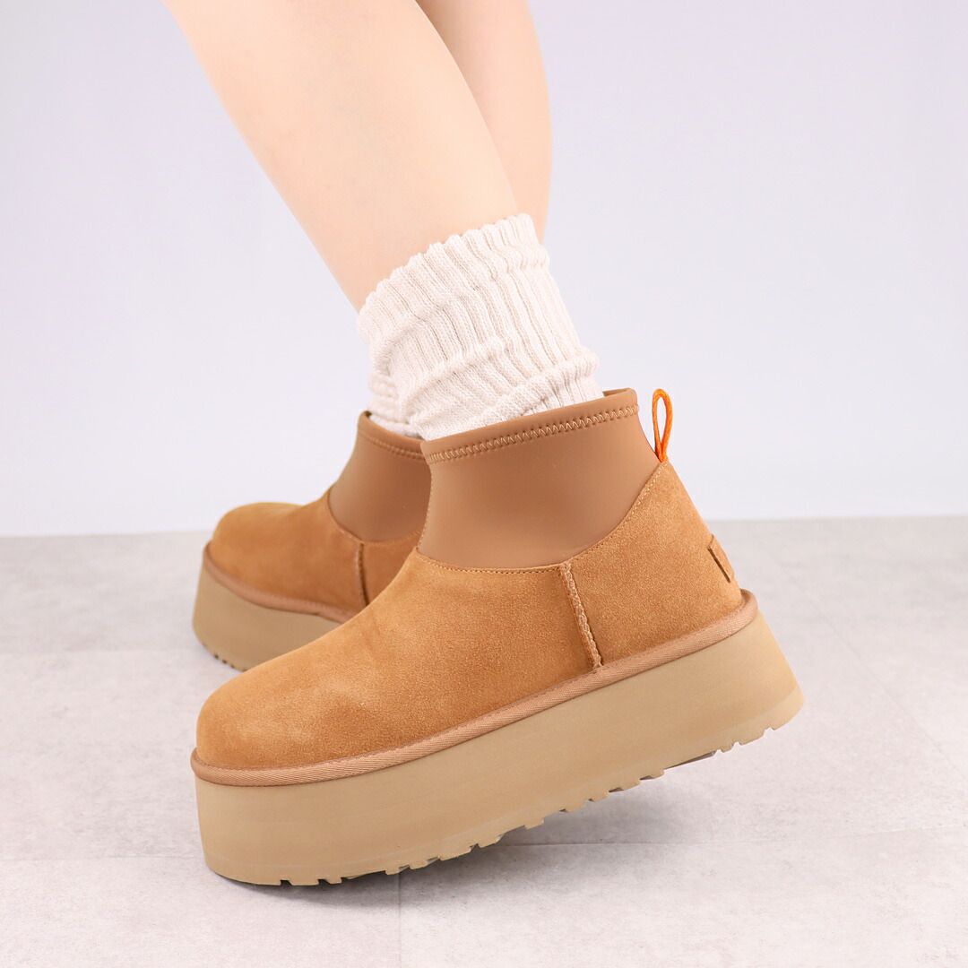 アグ UGG レディース 靴 ブーツ 厚底ブーツ ショートブーツ ムートンブーツ CLASSIC MINI DIPPER 1168170 CHESTNUT